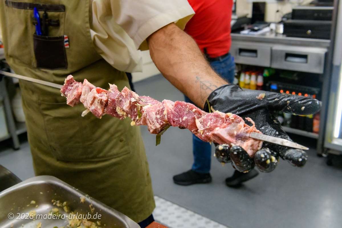 Espetada mit frischem Fleisch