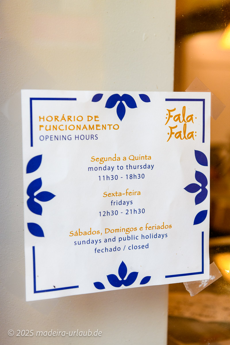 Öffnungszeiten Fala Fala